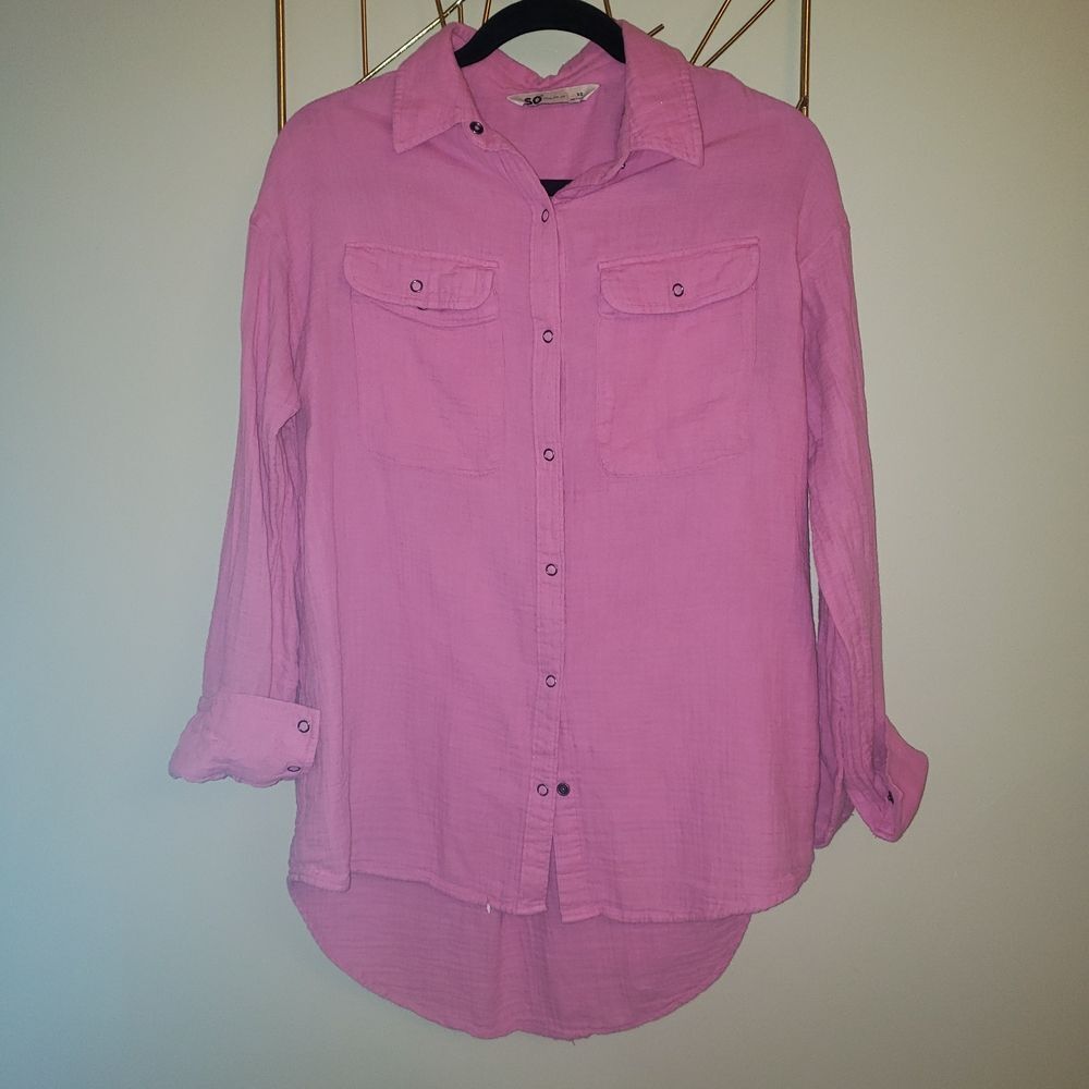 SO Women's Pink Button Down Shirt